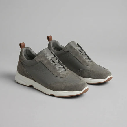 GRAY LEATHER TRAINER
