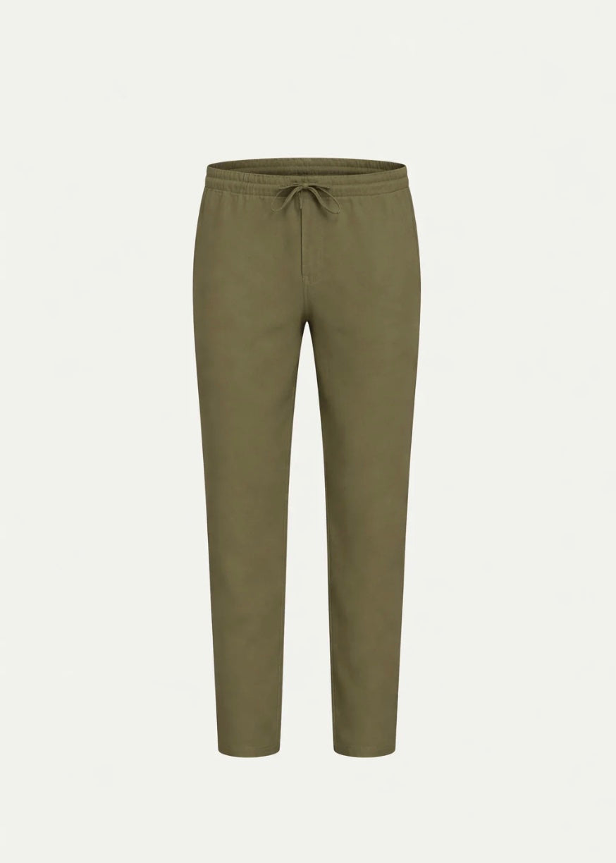 OLIVE MODERN LINEN TROUSER