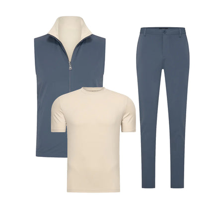 CREAM/BLUE MODERN ESSENTIAL SET